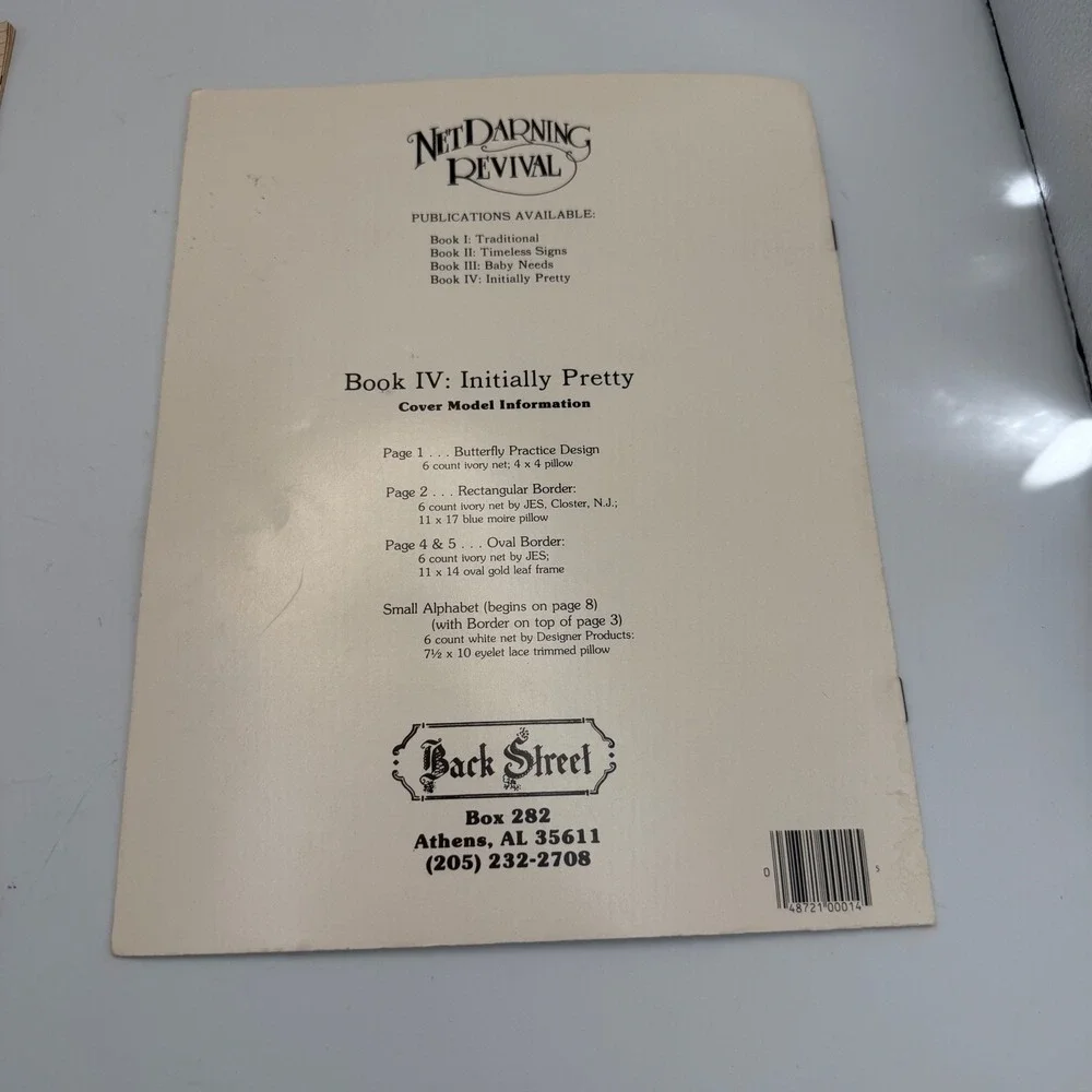 Vintage Cross Stitch Country Crafts 1988 & Net Darning Revival Book IV Lot of 2